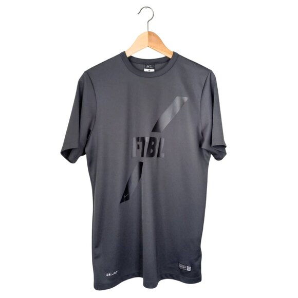 Nike Black FTBL Authentic Dri-Fit Men’s Tee – Short Sleeve Athletic Shirt, Size - Picture 1 of 9
